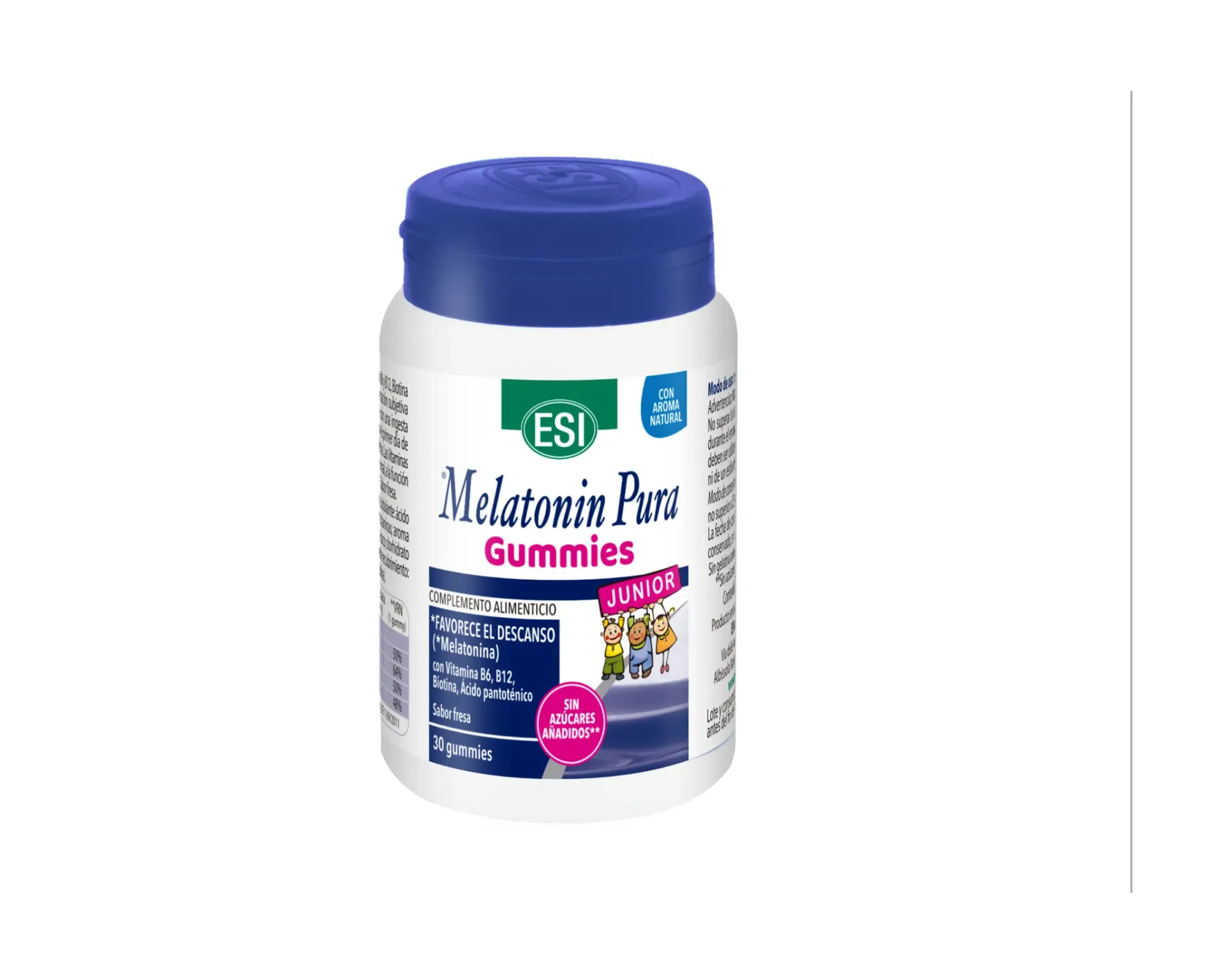 Melatonin Pura Junior Gummies con Vitamina B6, B12, Biotina, Ácido pantoteico