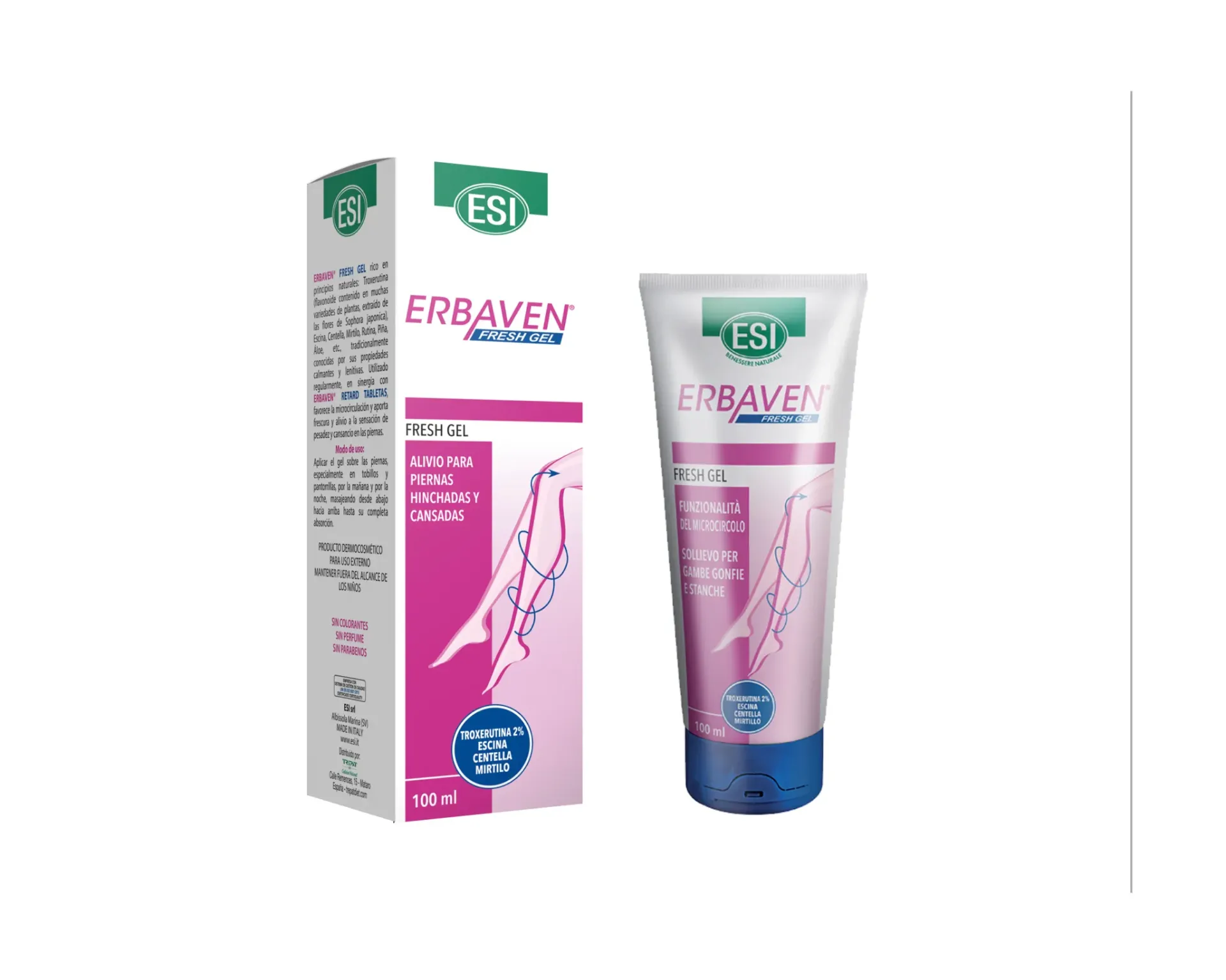 Erbaven Fresh Gel Alivio para Piernas Cansadas e Hinchadas